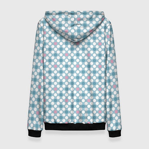 Женская толстовка Белый голубой горошек / 3D-Черный – фото 2