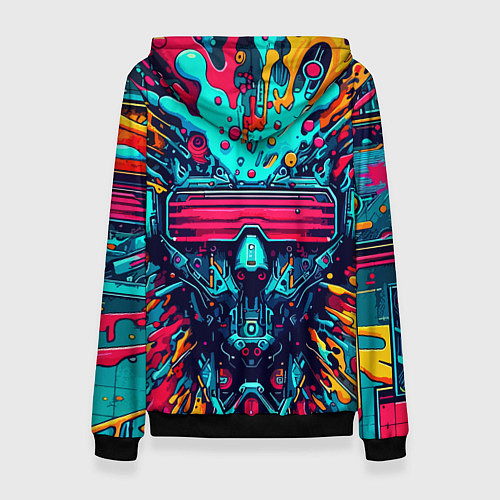 Женская толстовка Cyber dude with glasses - blots / 3D-Черный – фото 2