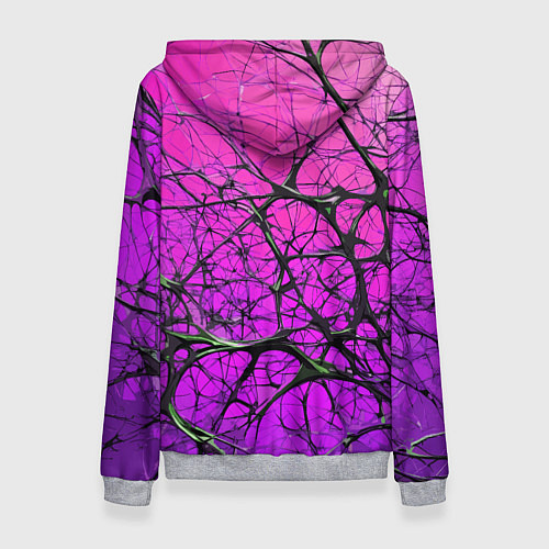 Женская толстовка Чёрные волокна и фиолетовый градиент абстракция / 3D-Меланж – фото 2
