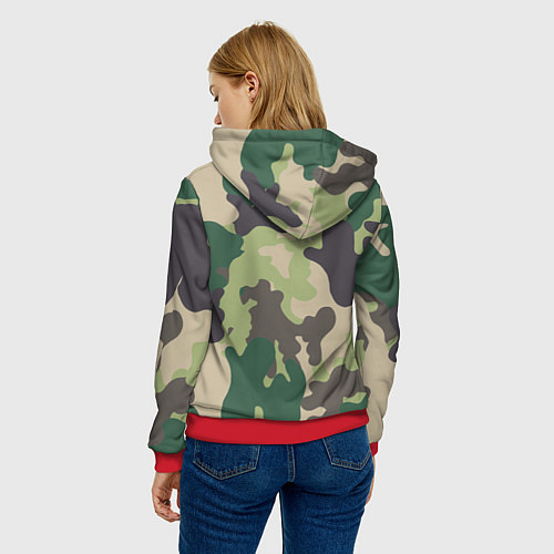 Женская толстовка Русский солдат с белой кошкой / 3D-Красный – фото 4