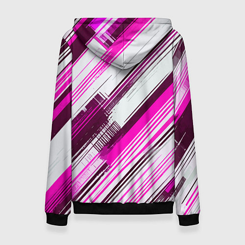 Женская толстовка Розовые диагональные полосы на белом фоне / 3D-Черный – фото 2