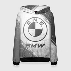 Толстовка-худи женская BMW - white gradient, цвет: 3D-черный