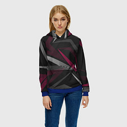 Толстовка-худи женская Цветные линии, цвет: 3D-синий — фото 2