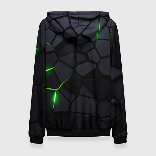 Женская толстовка Kawasaki - плиты с эффектом свечения / 3D-Черный – фото 2