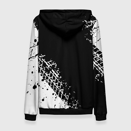 Женская толстовка Jawa - следы от шин / 3D-Черный – фото 2