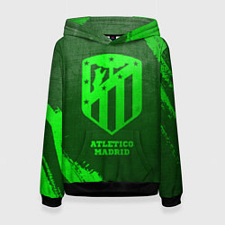 Толстовка-худи женская Atletico Madrid - green gradient, цвет: 3D-черный