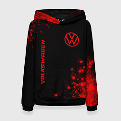 Толстовка-худи женская Volkswagen - red gradient вертикально, цвет: 3D-черный