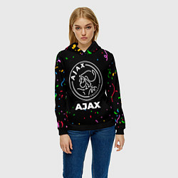 Толстовка-худи женская Ajax конфети, цвет: 3D-черный — фото 2