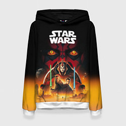 Толстовка-худи женская Звездные войны - Скрытая угроза, цвет: 3D-белый