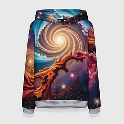 Толстовка-худи женская Энергия космоса, цвет: 3D-меланж
