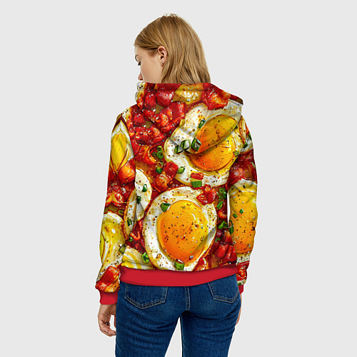 Женская толстовка Яичница-глазунья / 3D-Красный – фото 4