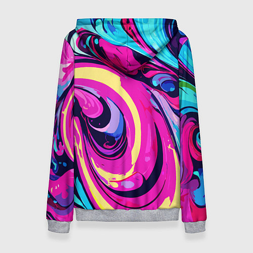Женская толстовка Сине-розовый узор / 3D-Меланж – фото 2