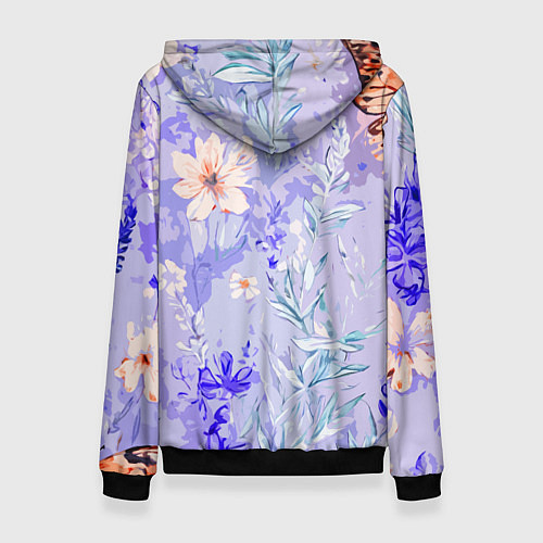 Женская толстовка Растения на розовом фоне / 3D-Черный – фото 2