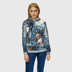 Толстовка-худи женская Пэчворк с аниме, цвет: 3D-меланж — фото 2