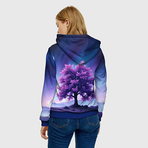Женская толстовка Фиолетовое дерево / 3D-Синий – фото 4