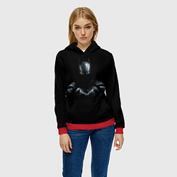 Толстовка-худи женская Batman in the dark, цвет: 3D-красный — фото 2