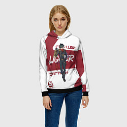 Толстовка-худи женская Лайтер - ZZZ, цвет: 3D-черный — фото 2