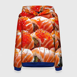 Толстовка-худи женская Ролл Филадельфия, цвет: 3D-синий