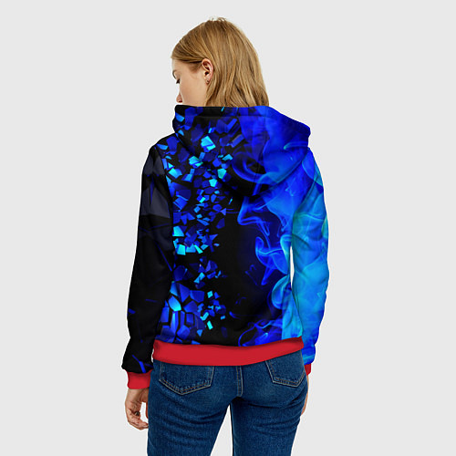 Женская толстовка Arctic Monkeys - синий огонь и плиты / 3D-Красный – фото 4