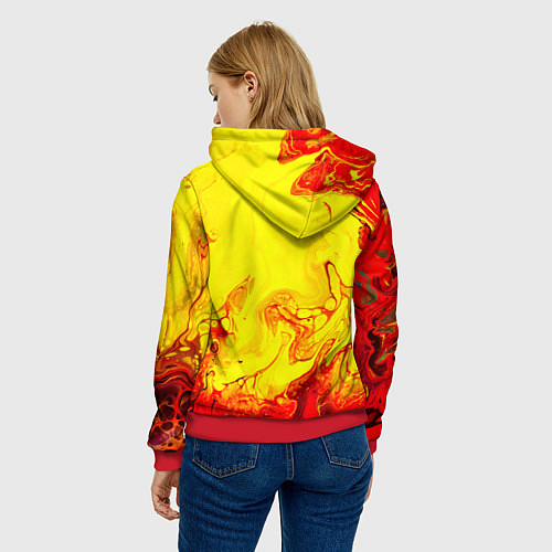 Женская толстовка Arctic Monkeys - ядовитые подтеки / 3D-Красный – фото 4