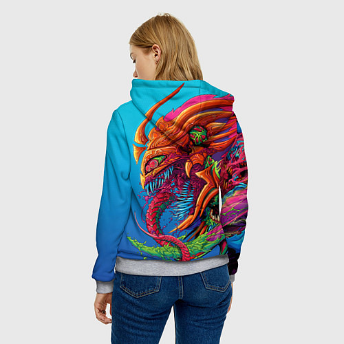 Женская толстовка Скоростной зверь монстр / 3D-Меланж – фото 4