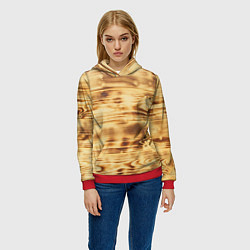 Толстовка-худи женская Доски, цвет: 3D-красный — фото 2