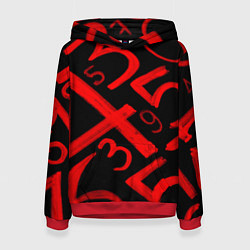 Толстовка-худи женская Числовой код, цвет: 3D-красный