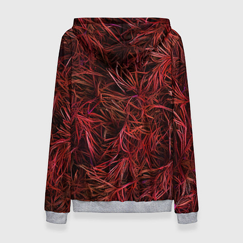 Женская толстовка Красная трава на чёрном фоне / 3D-Меланж – фото 2