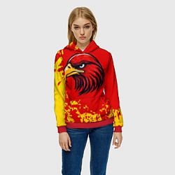 Толстовка-худи женская Атланта Хокс орел, цвет: 3D-красный — фото 2