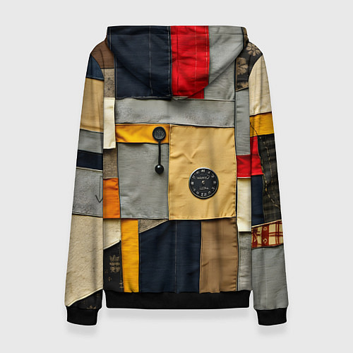 Женская толстовка Ретро пэчворк / 3D-Черный – фото 2