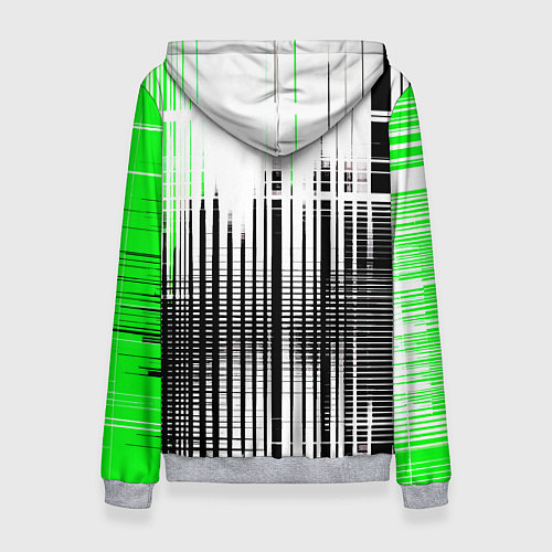 Женская толстовка Зелёно-чёрный гранж на белом фоне / 3D-Меланж – фото 2