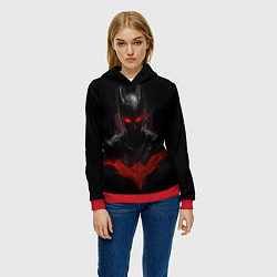 Толстовка-худи женская Neon Batman in the dark, цвет: 3D-красный — фото 2