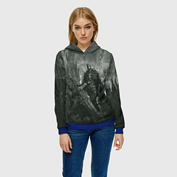 Толстовка-худи женская Рыцарь с большим мечом, цвет: 3D-синий — фото 2