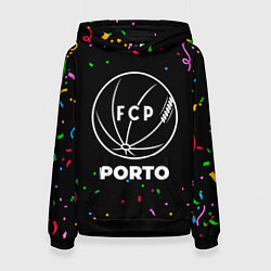 Толстовка-худи женская Porto конфети, цвет: 3D-черный