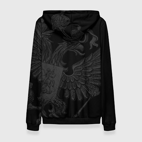 Женская толстовка Герб России - черный минимализм / 3D-Черный – фото 2