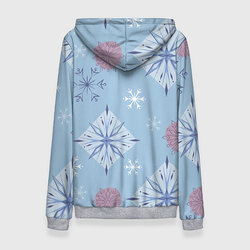 Женская толстовка Снежинки Эльзы / 3D-Меланж – фото 2