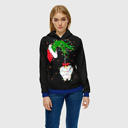 Толстовка-худи женская Гринч похищает у зубной феи, цвет: 3D-синий — фото 2