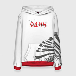 Толстовка-худи женская Один в поле не воин, цвет: 3D-красный
