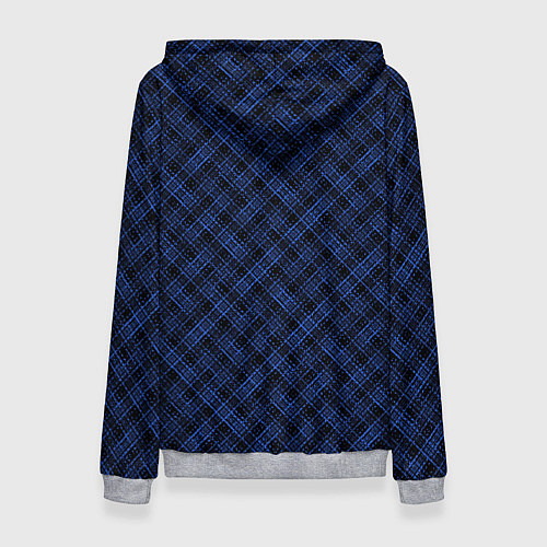 Женская толстовка Чёрно-синий текстурированный лоскуты / 3D-Меланж – фото 2