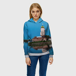 Толстовка-худи женская Выборгский замок, цвет: 3D-меланж — фото 2