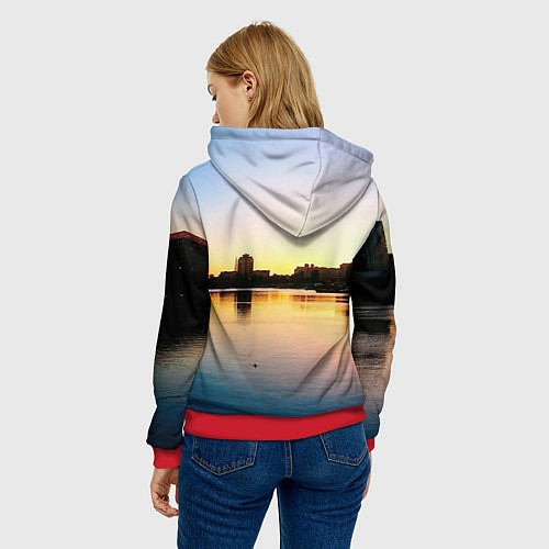 Женская толстовка Шкиперская гавань в Санкт-Петербурге / 3D-Красный – фото 4