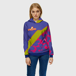 Толстовка-худи женская Counter strike camo line, цвет: 3D-синий — фото 2