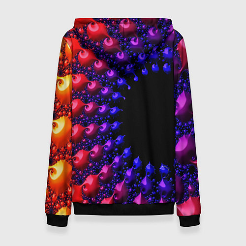 Женская толстовка Неоновая абстракция фрактал / 3D-Черный – фото 2