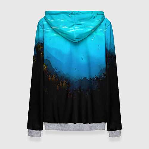 Женская толстовка Акула в синем море / 3D-Меланж – фото 2