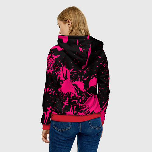 Женская толстовка Nirvana pink color / 3D-Красный – фото 4
