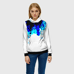 Толстовка-худи женская Синяя кровь андроида, цвет: 3D-черный — фото 2