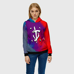 Толстовка-худи женская Doom неоновые краски, цвет: 3D-черный — фото 2