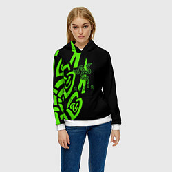 Толстовка-худи женская Razer лого лес, цвет: 3D-белый — фото 2