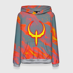 Толстовка-худи женская Quake огонь лого, цвет: 3D-меланж