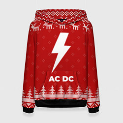 Женская толстовка Новогодний AC DC с оленями